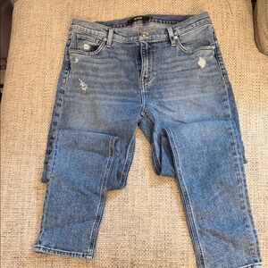 Hudson Jeans Distressed Ankle Jeans in Blue